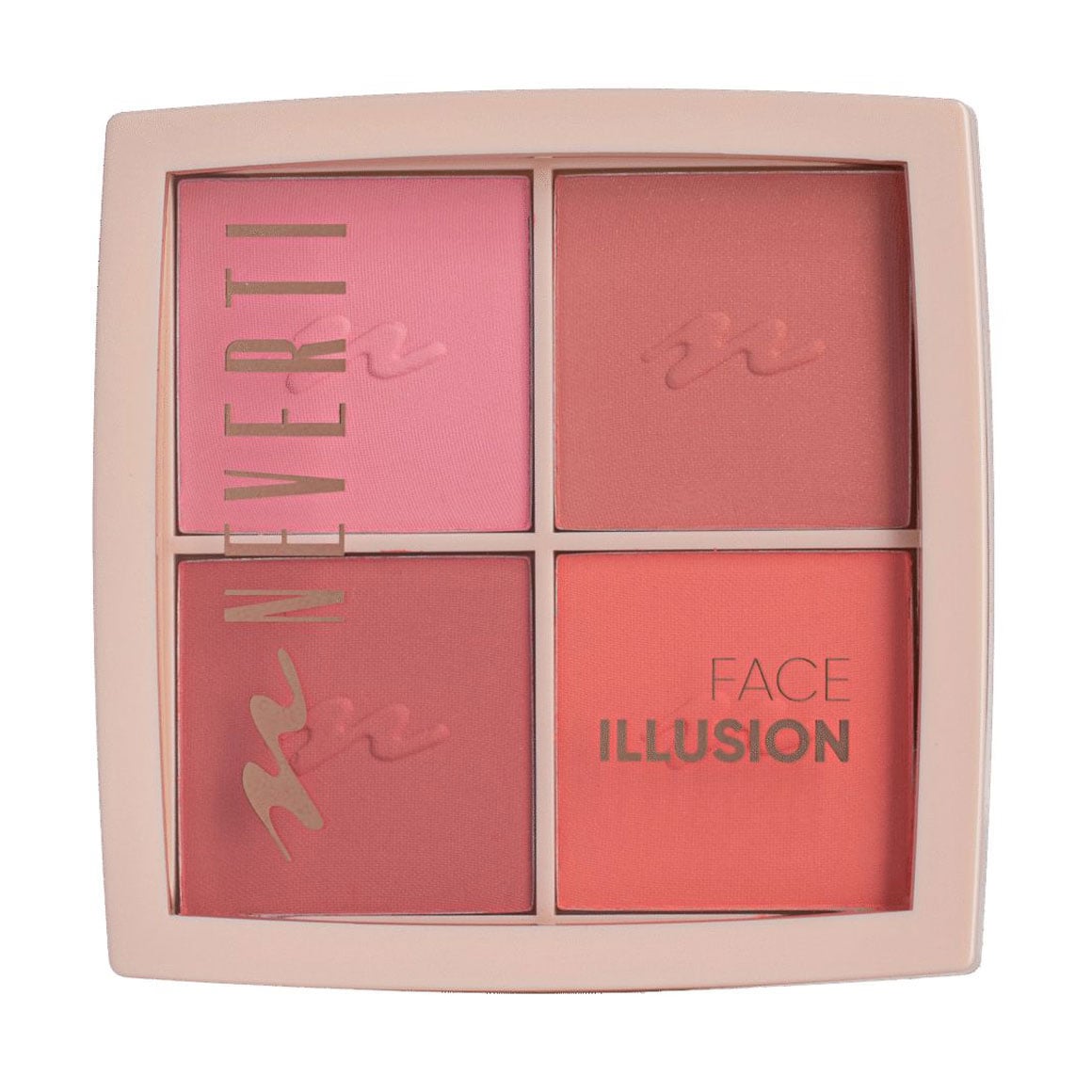 Палетка рум'ян для обличчя Neverti Face Illusion Blush Palette 001, 12 г